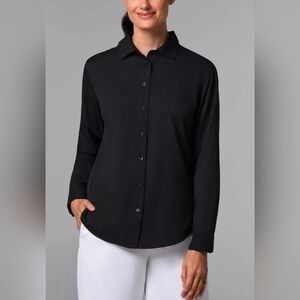 Coolibar UPF 50+ Black Long-Sleeve Button-Down Shirt 2X NWOT